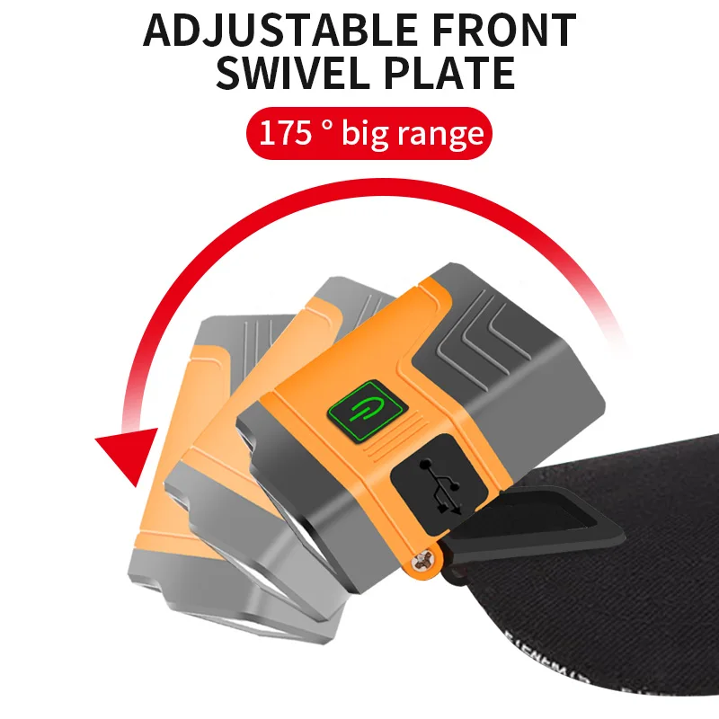 Led Headlamp Rechargeable Ball Cap Light Led Clip On Pocket Clip Hat LED Floodlights Hands-free Baseball Hat Light