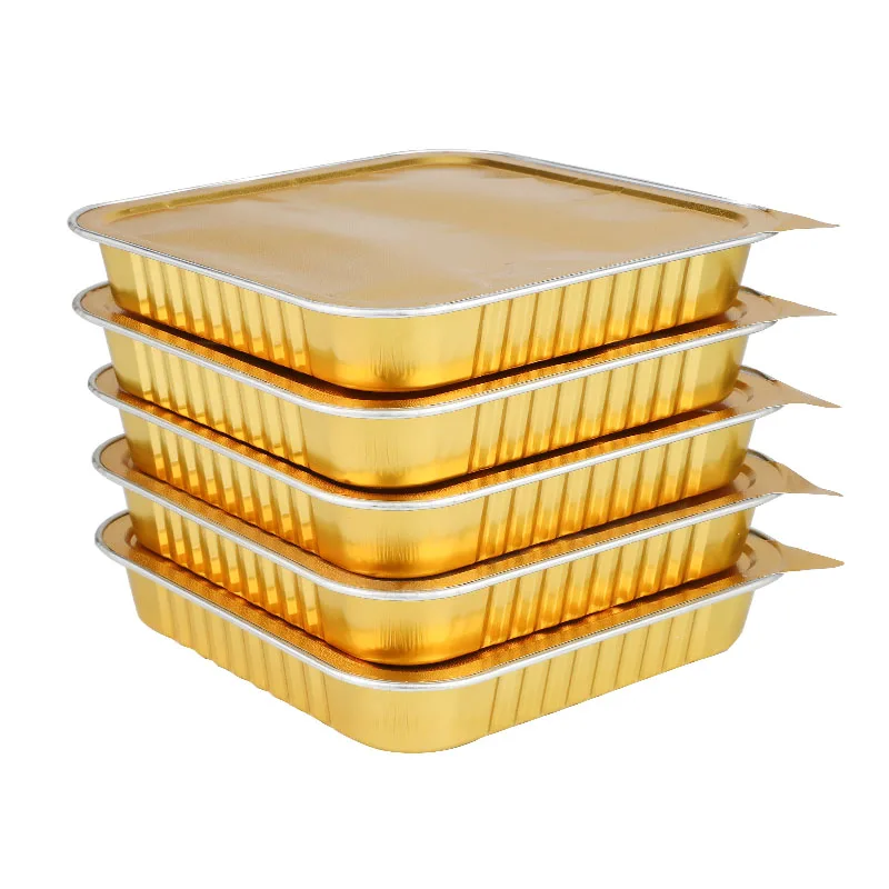 375ML Disposable 8011 food grade aluminum foil food container colored aluminum baking trays