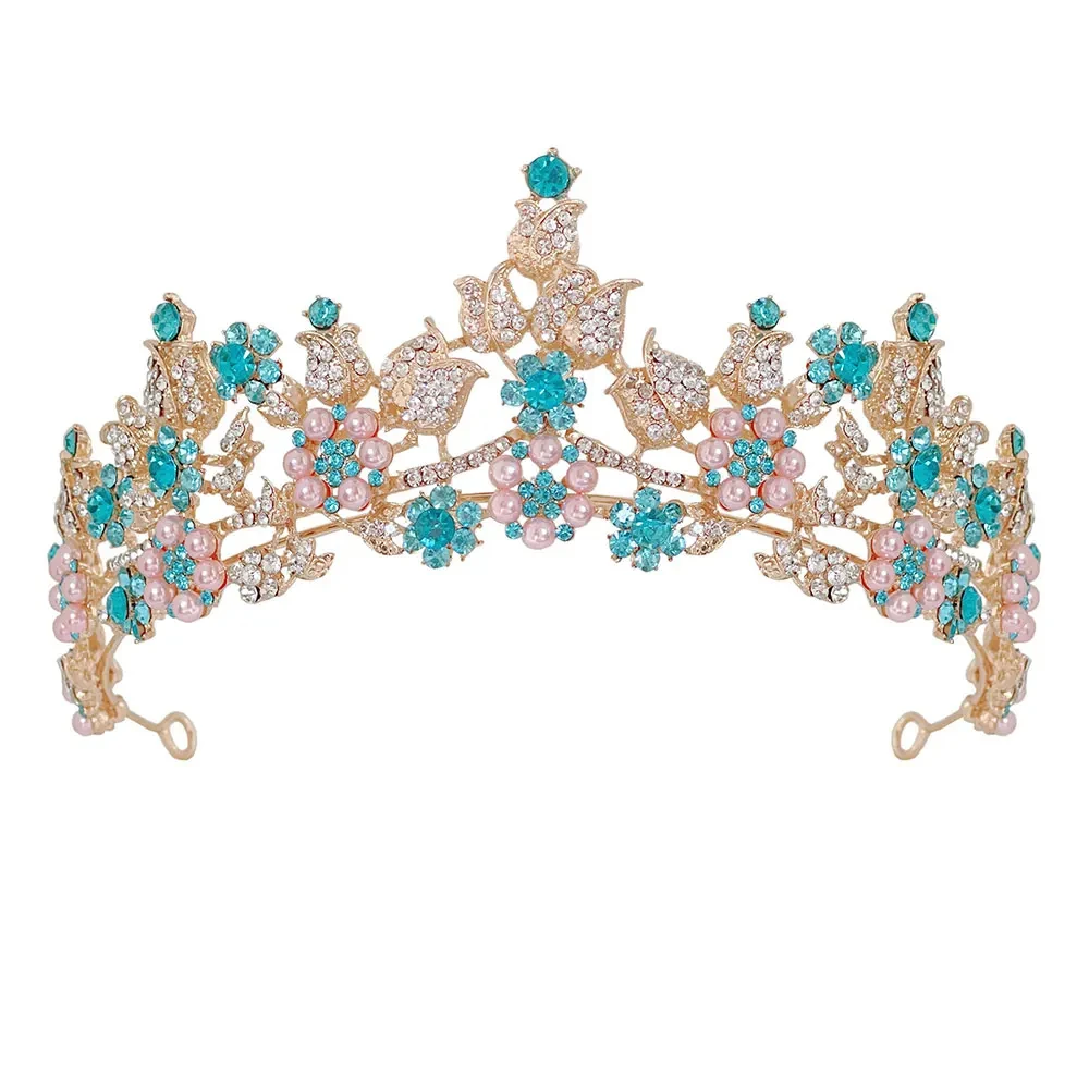 ROMANTIC High Quality Rose Flower Wedding Tiara Crown Princess Tiaras and Crowns for Women