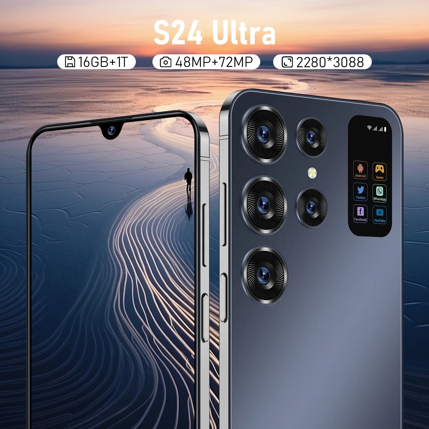 2024 New design Fold S24 Ultra+ 5G cell mobile phone 16GB+1TB huge memory android 13 hot selling S Fold 24 smart phone