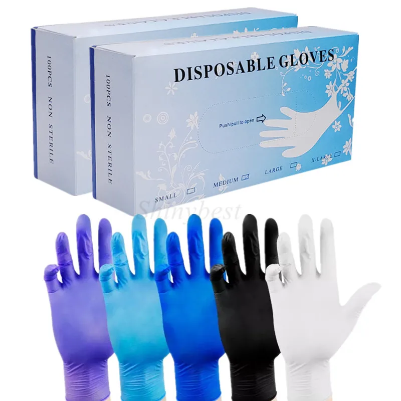High quality food grade thickened latex gloves household cleaning beauty salon waterproof working gloves nitril gloves