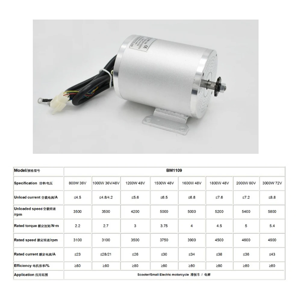 BM1109 2000W  60V Bike Motor  Electric E scooter BLDC Motor Controller for Mountain Bicycle Motorcycle Conversion Kit