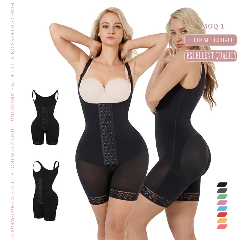 Wholesale Seamless Halter High Compression Butt Lifting  Abdominal Tummy Control Full Body Shapewear Bodysuit  For Women