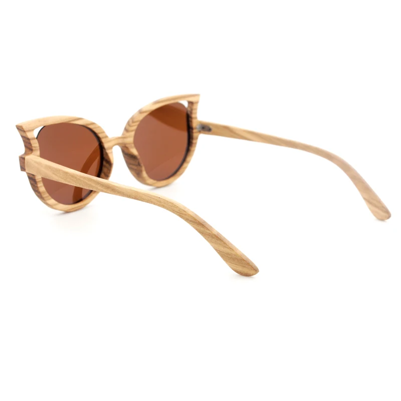 Уникальная форма новинка модные солнцезащитные очки с логотипом на заказ деревянные поляризованные зеброй