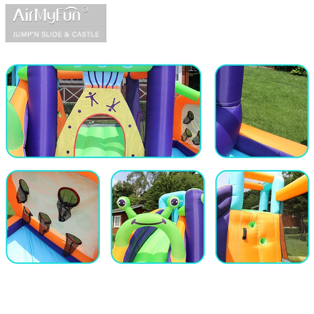 Airmyfun pvc custom best design wholesale inflatable castle  jumper with slide and slip
