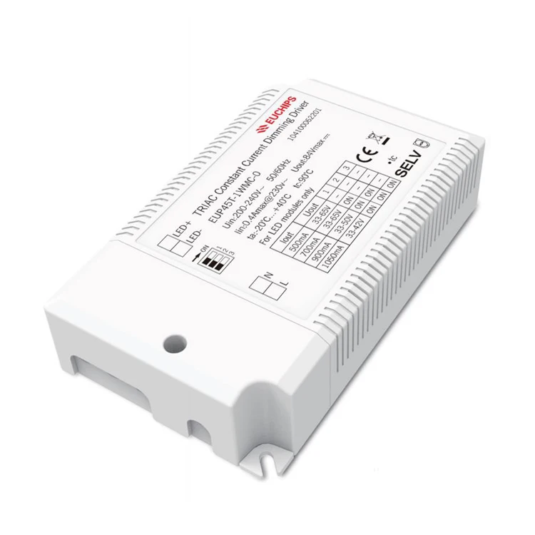 EUCHIPS Constant Current Output 45W ELV Dimmable LED Power Supply Triac Dimming LED controller LED Triac Driver