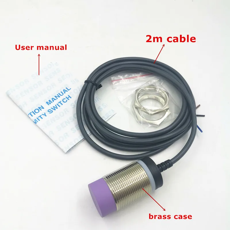 1KHZ M30 Non-flush Proximity Inductive Sensor Switch with 2m cable 10-30V 200mA PNP NPN NO+NC 4 wires  for Industrial Machine