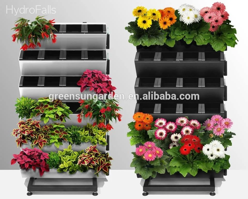 Water flow system hanging planters