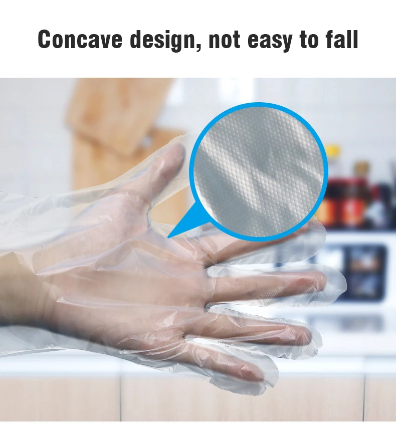 
The factory directly sells 500pieces of boxed PE all-new food-grade oil-proof and thickened disposable gloves 