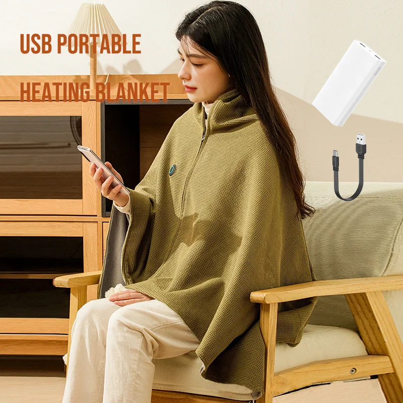 Office Use Wireless Creative USB Warm-up Wearable Electric Heating Blanket elektrisch deken Portable Heating Shawl