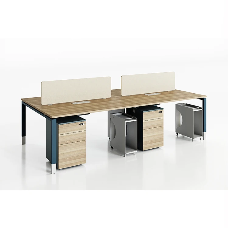 Lysun staff work table 4 person employee workstation office tables with cabinets