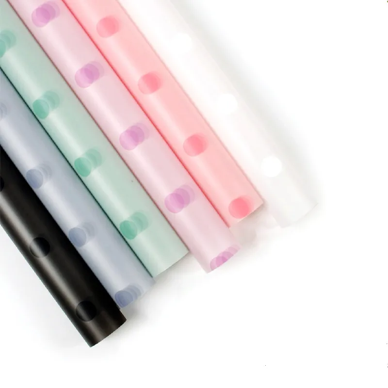 
Factory sale directly PVC waterproof film with lovely circle design for child gift wrapping flower wrapping paper 