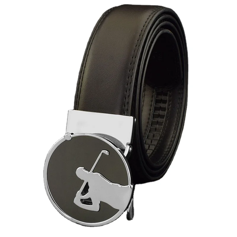 High Quality Luxury Genuine Leather Belt Business Mens Fashion Custom Cow Hide Automatic Buckle Belt Strap