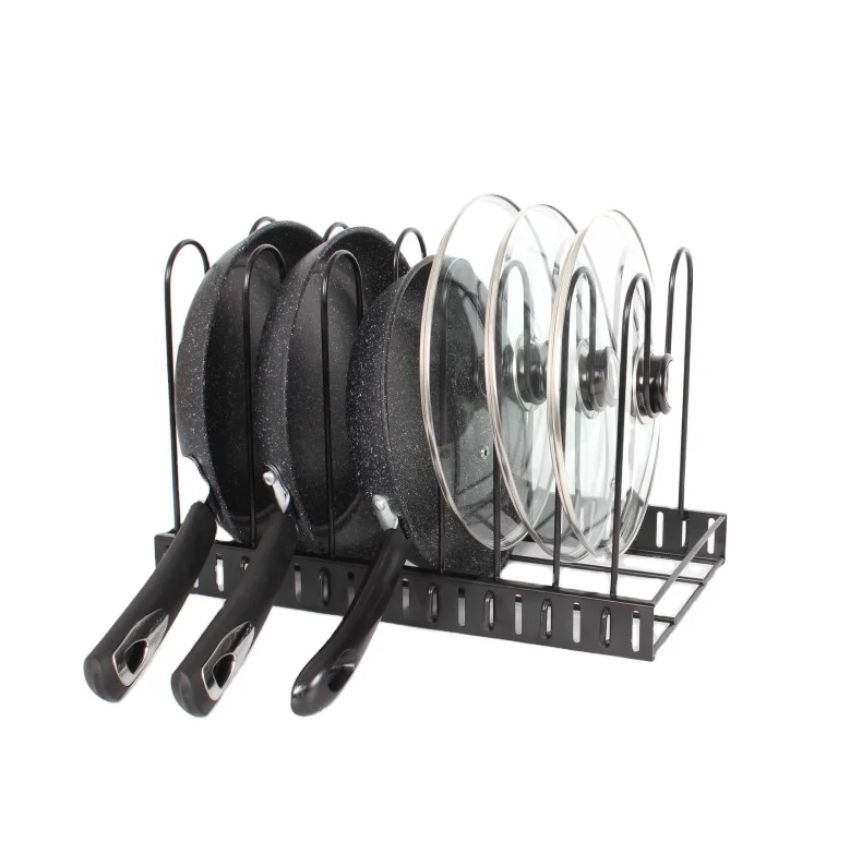 
Kitchenware Storage Adjustable Frying Pot And Pan Organizer Rack 