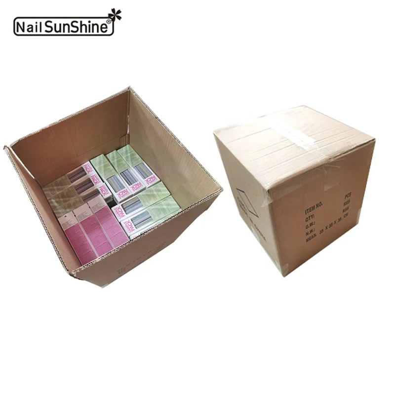 Nail SunShineWholesale 6pcs/set professional Disposable manicure nail tools sandpaper custom printed nail file set