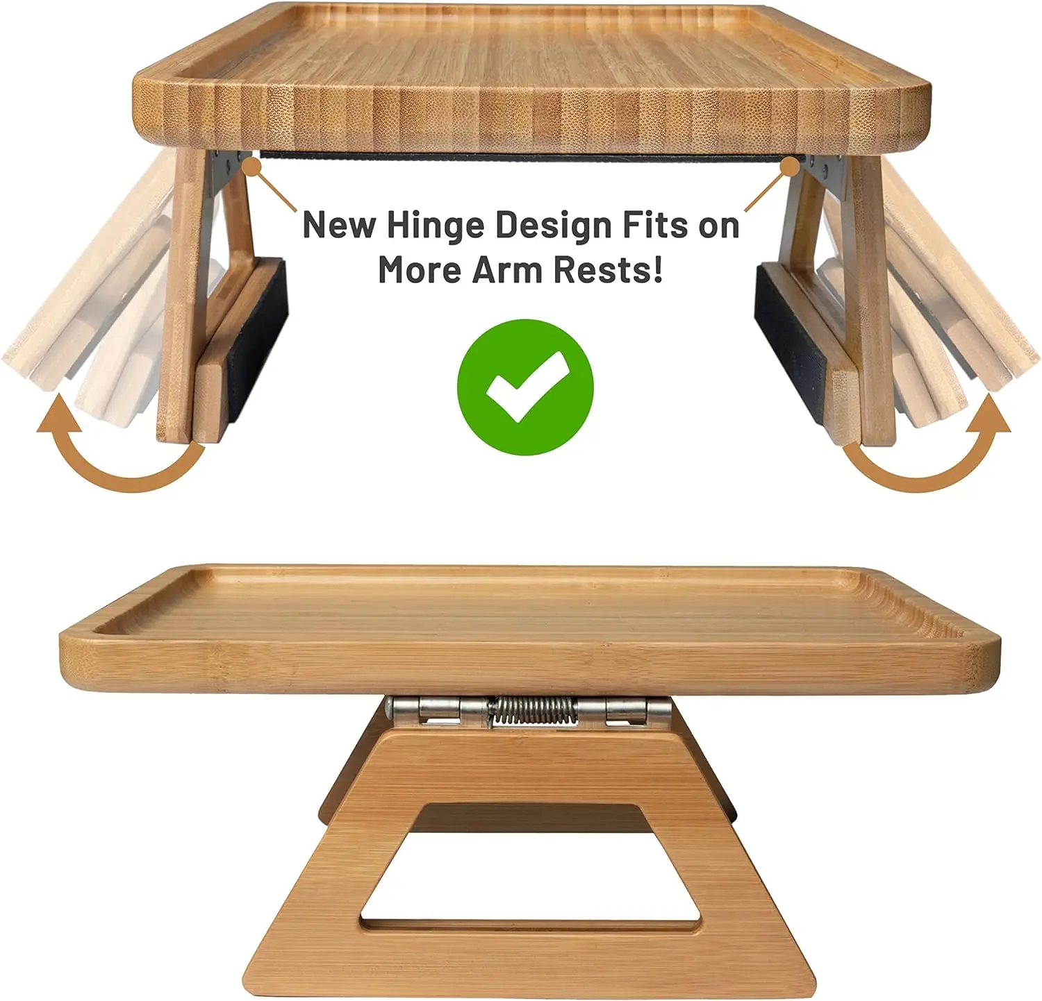 Factory Custom Bamboo Sofa Tray Couch Armrest Sofa Tray Couch Arm Table Cup Storage Holder Foldable Bamboo Sofa Arm Tray Table