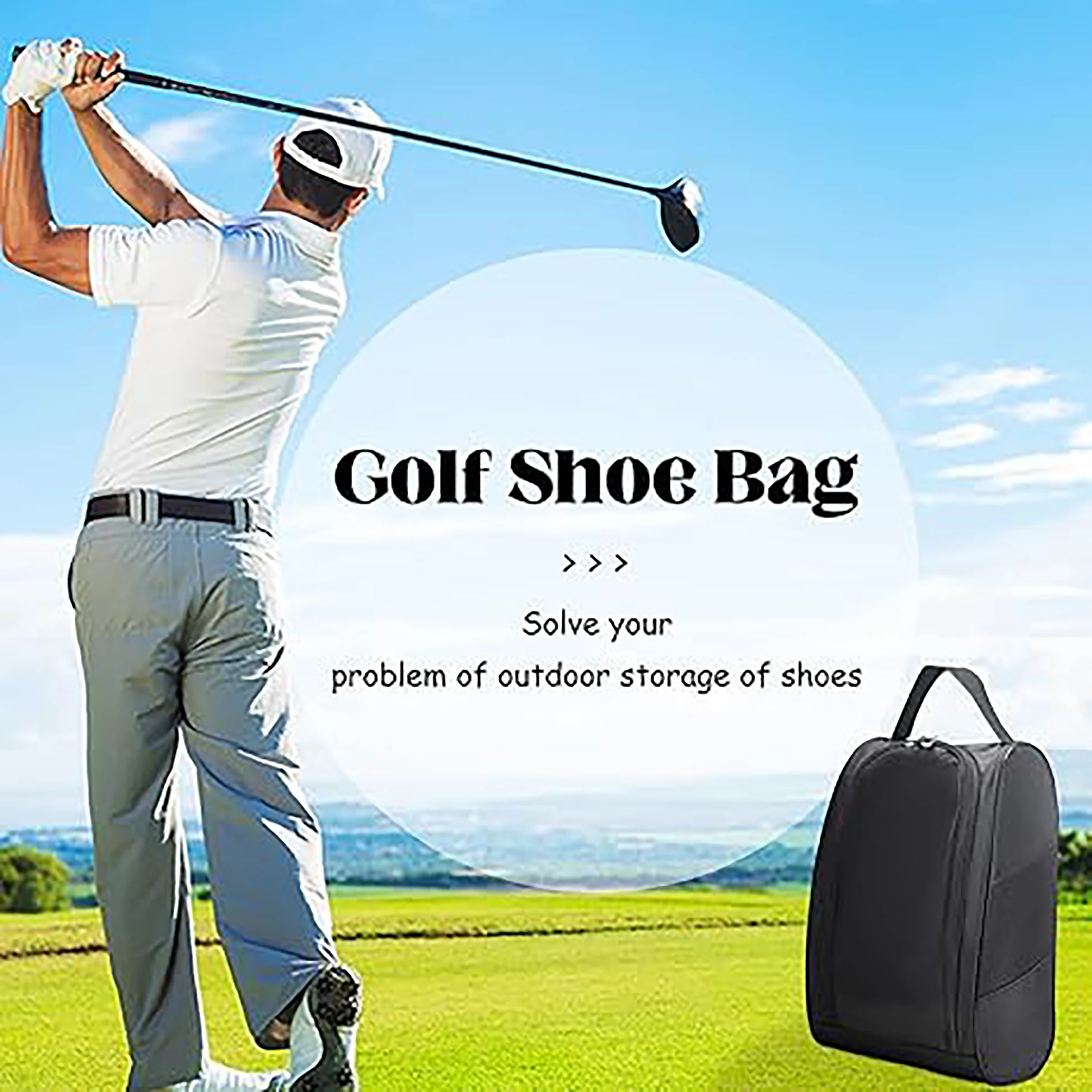 Outdoor Waterproof  Shoe Bag with Zipper and Breathable Mesh Portable Shoes Bag for Storage Sports Accessory