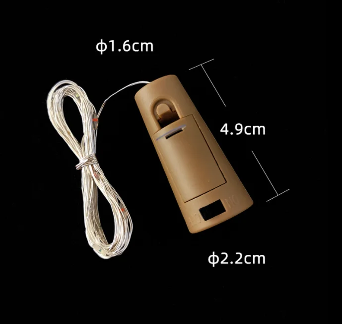 20 Leds 2m Wine Bottle Cork Shaped Battery Operated Micro Copper Wire Led Fairy String Lights For Holiday Christmas Decoration