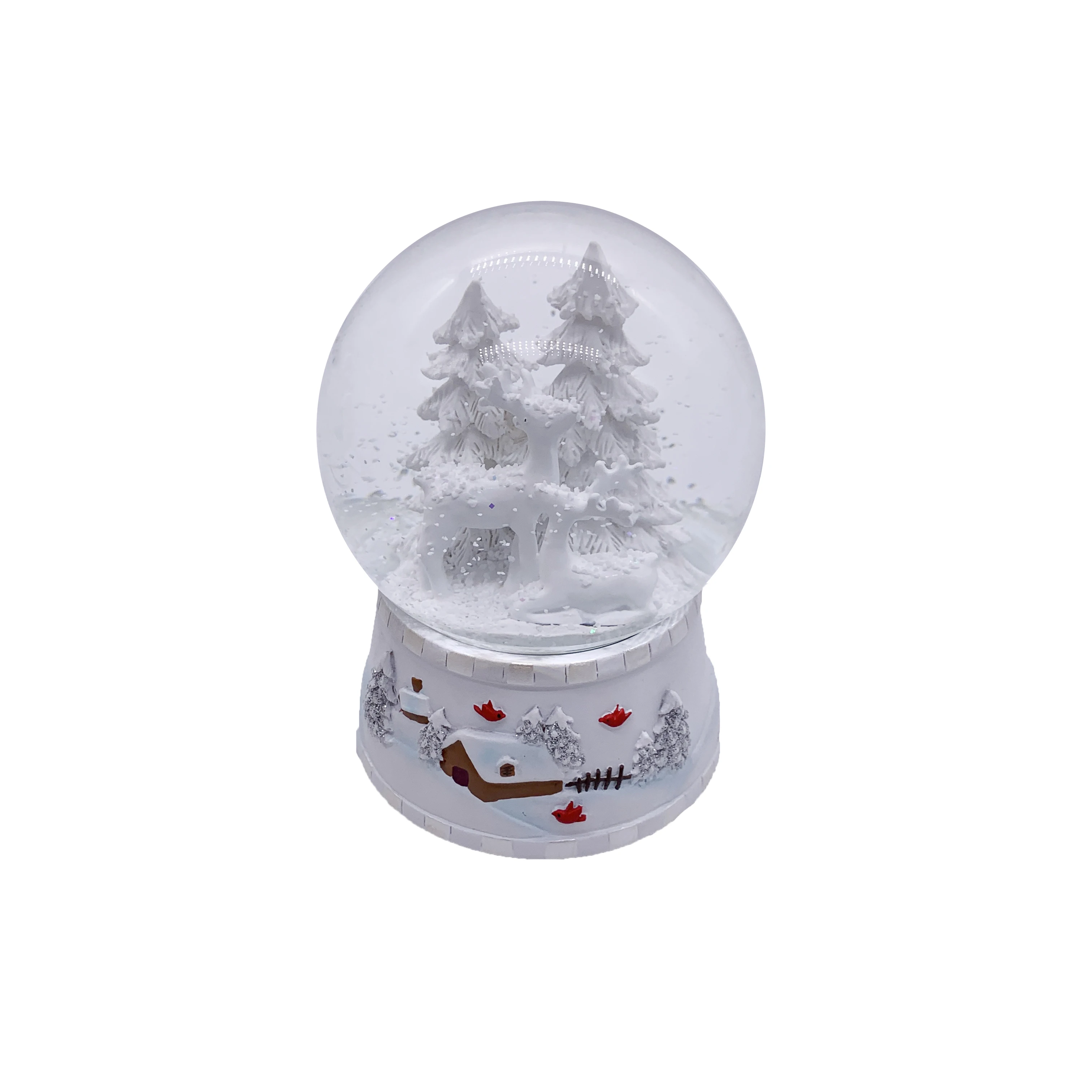 Customized cute cartoon without music clear deer water 100mm christmas tree crystal ball