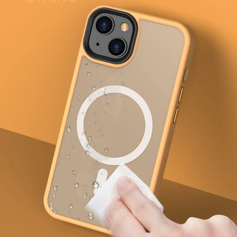 Матовый чехол для iPhone 14 case 13 12 Pro Max прозрачный защиты объектива беспроводного зарядного
