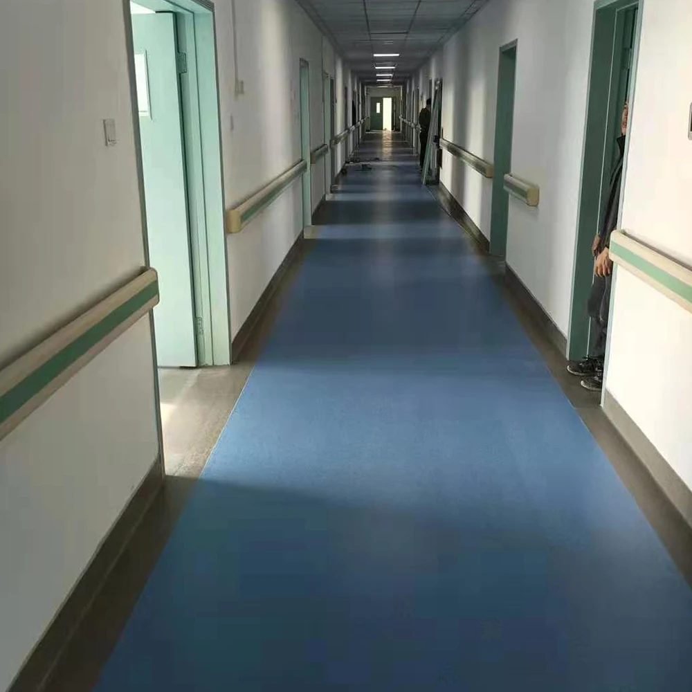 Factory Wholesale Price Homogeneous PVC Roll Vinyl Flooring For Hospital School Entertainment Area