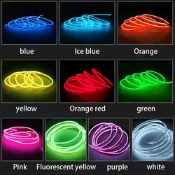 Wholesale Car Interior Decorative EL Wire Cold Light Strip LED Auto USB Flexible Neon RGB atmosphere ambient lamp