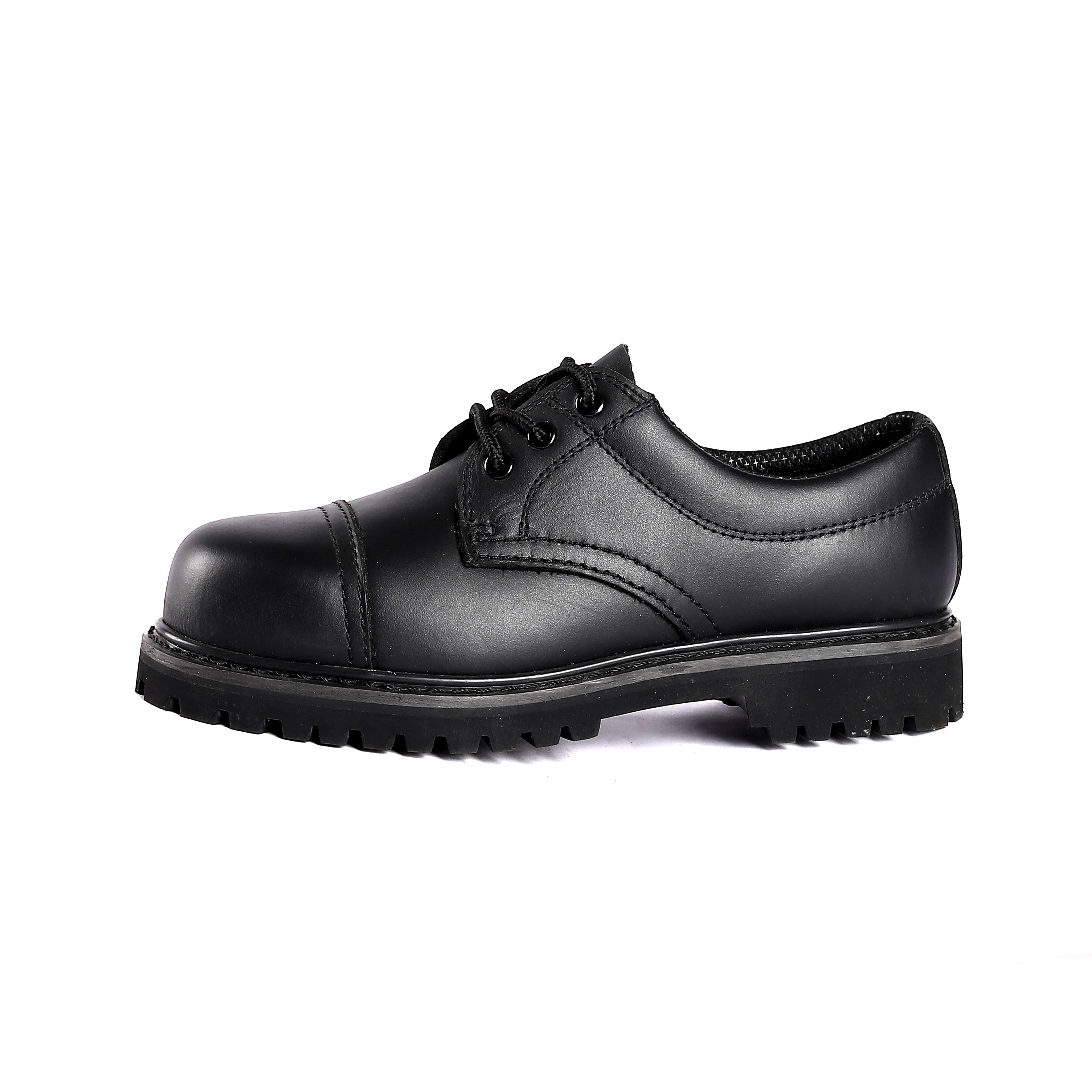 Customized Black Low Cut Safety Shoes  for Men  Steel Plate Anti-pierce Safety Boots Genuine Leather Work Shoes
