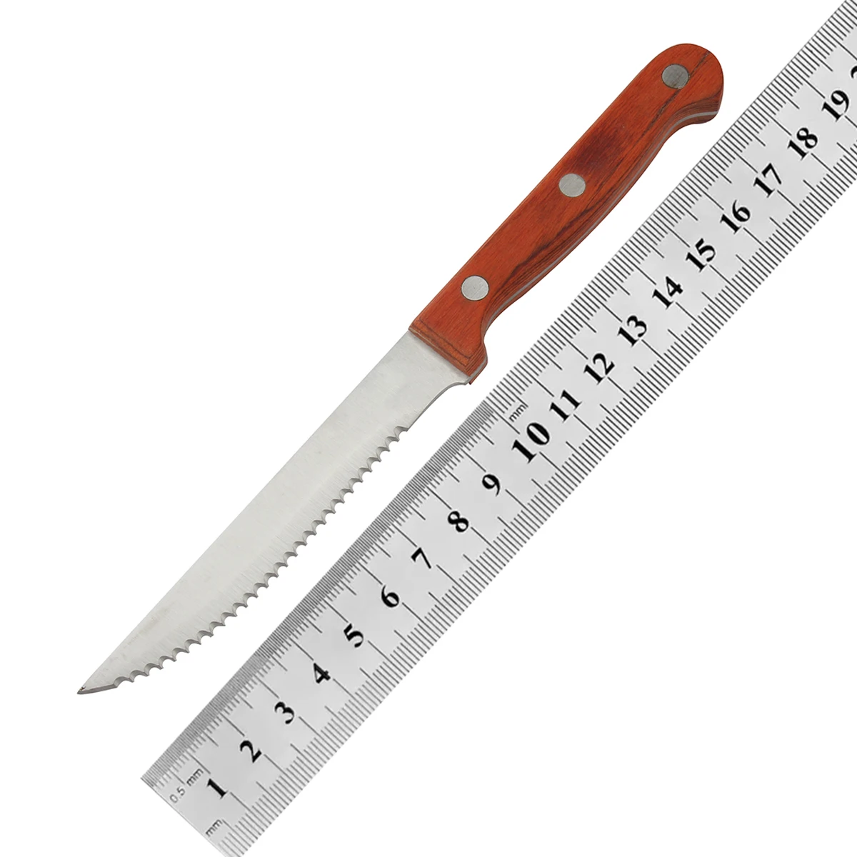 ST-5504 Stainless Steel 6Piece Kitchen Tools Steak Knives Set With Color Wood Handle