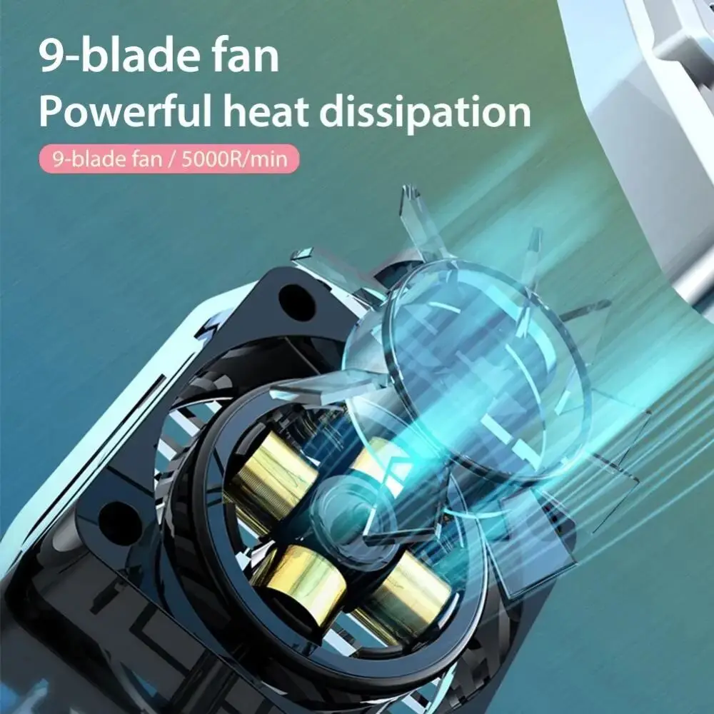 Mini Mobile Phone Cooling Fan Radiator Turbo Hurricane Game Cooler Cell Phone Cool Heat Sink