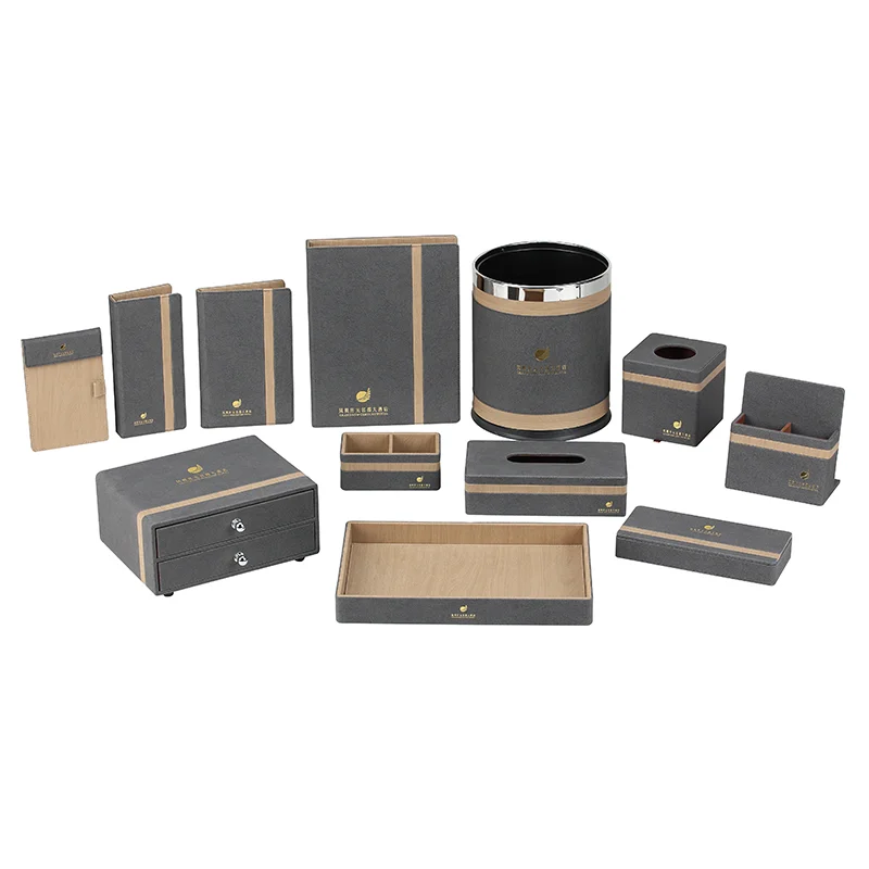 Custom Design Luxury Five 5 Star Hotel Supplies Hospitality Guestroom Leather Item Hotel Amenities Hotel Supply