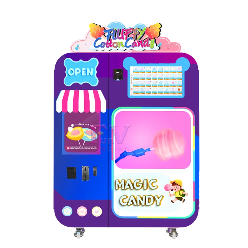 New Upgrade Commercial Cotton Candy Making Machine 31 Kinds of Flowers Full Automatic Candy Floss Vending Machine