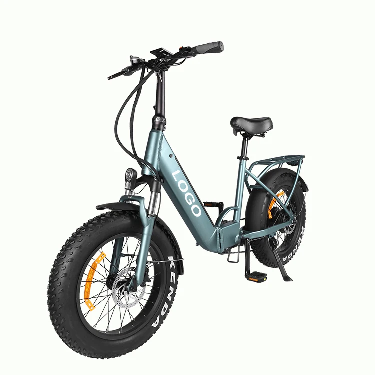 Akkubici folding e bike 20 fat tyre for women 48v 750w rear motor 14Ah Lithium Battery electric bicycle with luggage rack