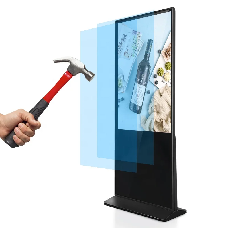 factory price 43 49 55 inch floor stand digital sigange indoor/outdoor led/lcd advertising screen kiosk totem smart tv monitor