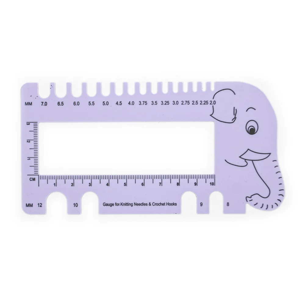 New Design Gauge Plastic Knitting Needle Gauge Measuring Ruler Knitting Tool