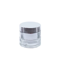 empty clear 30g 50g cosmetic container 100g glass skin care cream jar with aluminum lid