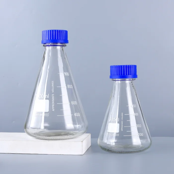 Wholesale clear glass reagent bottle laboratory chemical blue screw lid glass reagent bottle