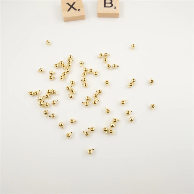 200PCS Gold Plated Beads Round 14k 18k Filled Flat Bead