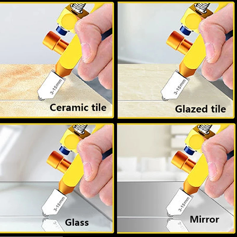 2 in 1 Glass Cutters Pro Tiles Tools Tile Cutter Porcelain Cutting Ceramic Construction Works Manual Floor Scratcher Edge Cut