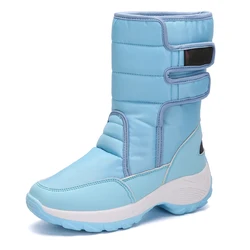 Women Rubber Outsole Nylon Winter Snow Waterproof Rain Warm Boots