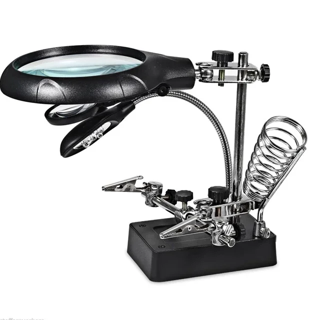 JCD desktop LED magnifying glass TE-800 repair auxiliary clamp light magnifying glass mobile phone motherboard repair tool table