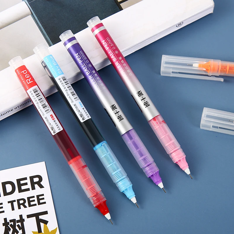 0.5mm Plastic 8 Color Roller Tip-pen Office Supplies Factory Sales Student Large Capacity Gel Pen