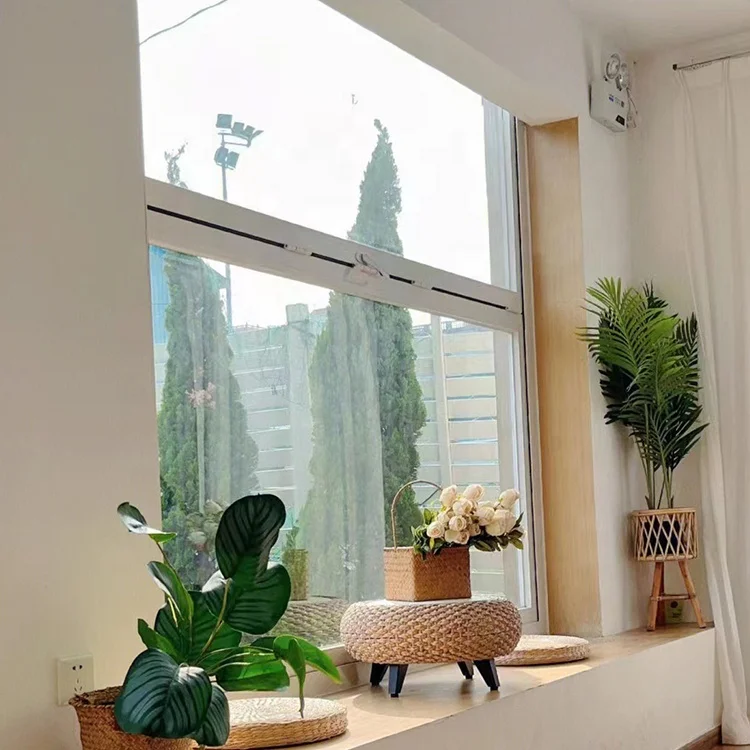 Simple design black aluminum vertical up and down sliding windows double single glass hung sash windows