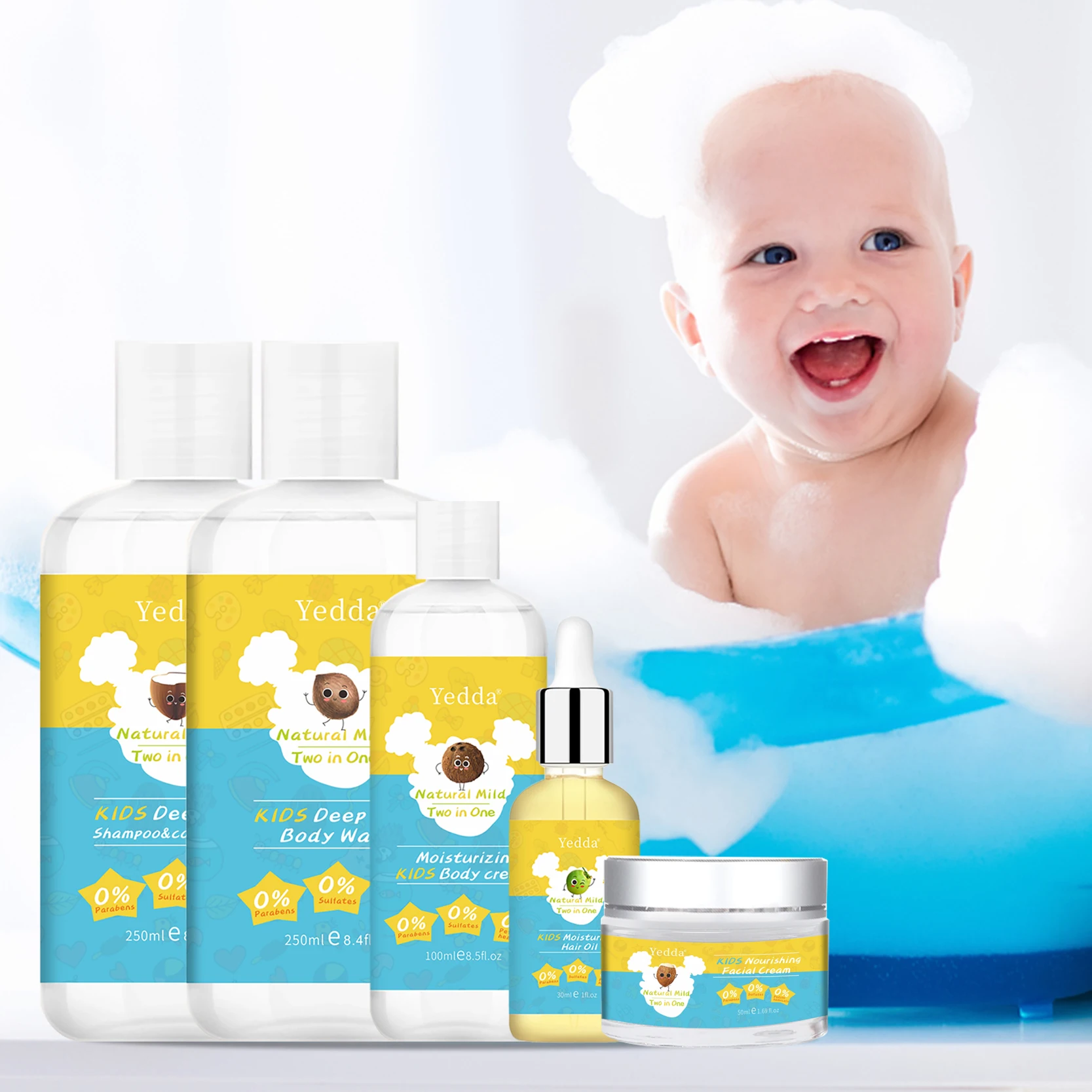 Care for Sebum Membrane Wholesales Baby Curly Hair Shampoo Body Wash 2 in 1 and shampoo
