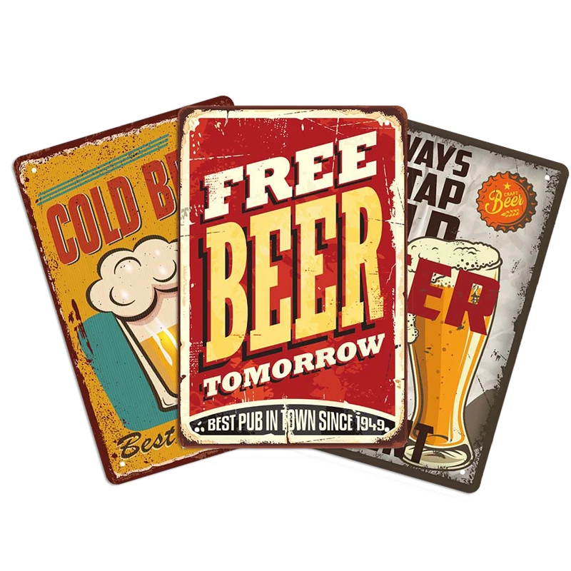 Металлические плакаты на заказ печать ассорти жестяная вывеска оптовая продажа для бара гаражного декора забавные металлические вывески в стиле ретро винтажная
