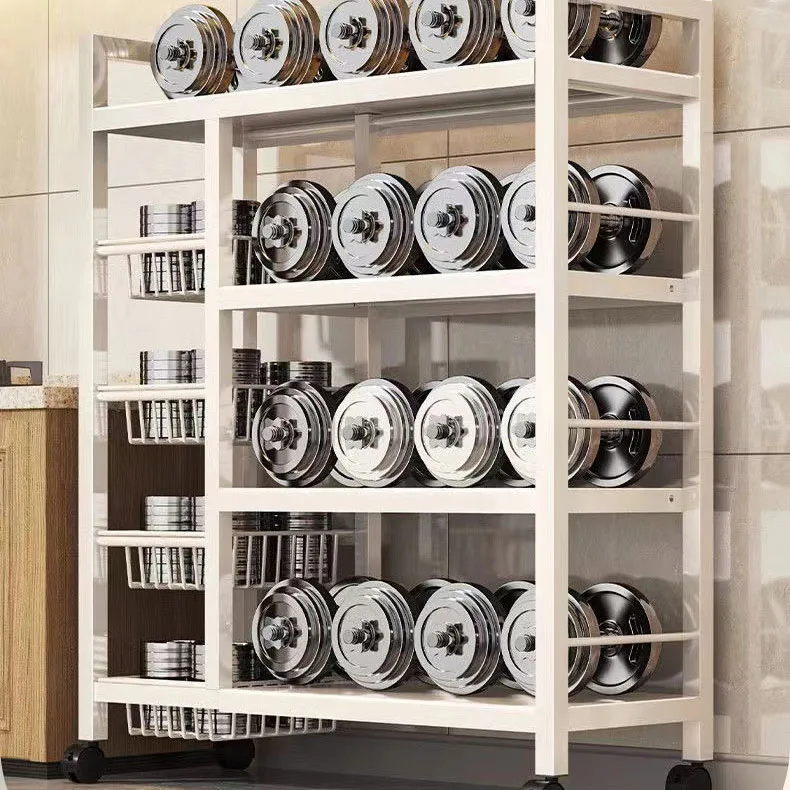 Multi-Layer Metal Kitchen Storage Rack with Wheels Thickened Fence from Floor to Floor for Household Microwave Oven Rack
