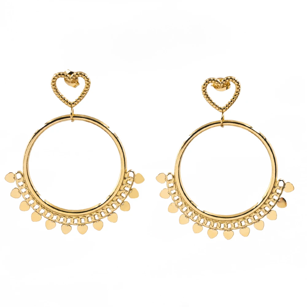 Fashion Jewelry Round Plate Gold Plated Waterproof Round Geometric Irregular Hoop Stainless Steel Women Ear Cuff Earrings