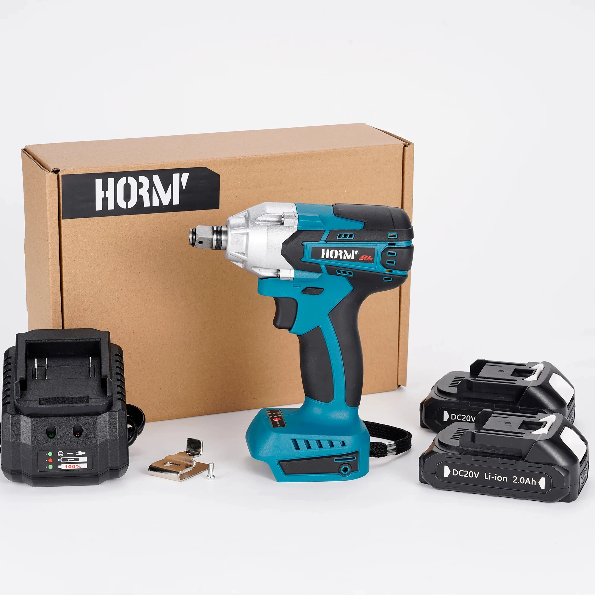 Hormy Cordless Impact Hammer Lithium Drill Multi-Function Hammer Drill Two-In-One Lightweight Electric Hammer Two 3.0Ah Battery