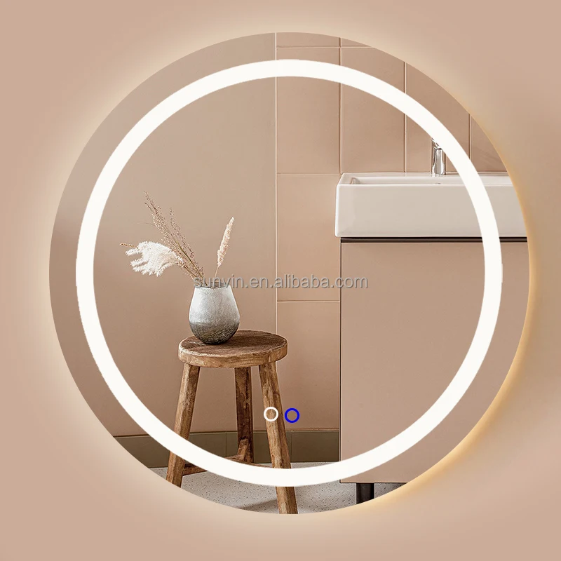 Factory Price Bathroom Mirror TV Dimmable Touch Switch Lighting Smart Led Bathroom compact mirror with led light