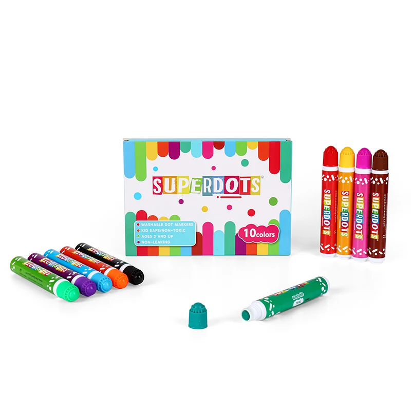 OEM Cheap Bingo Art Markers 10mm Nibs Small Capacity 20ml No Leaking 10 Colors Dot Marker Set Bingo Game Bingo Dabber Ink Dauber