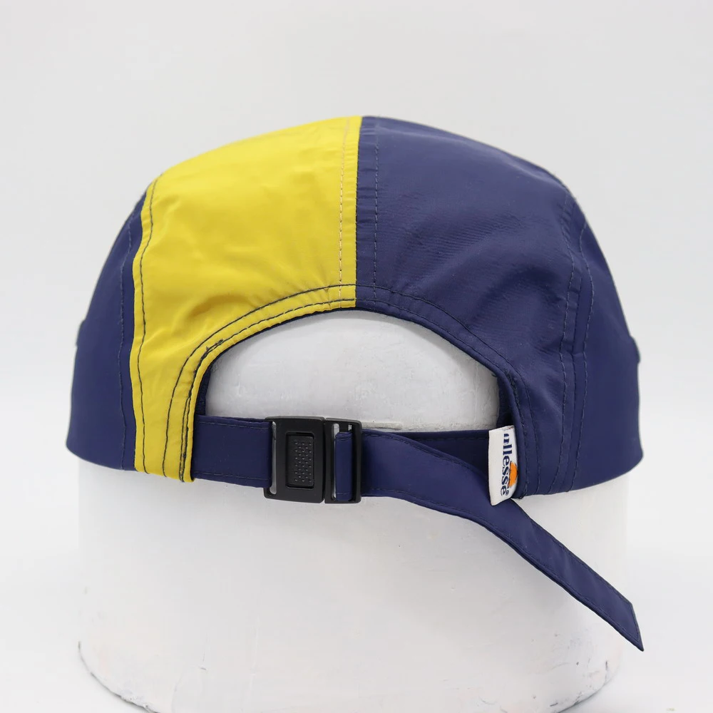 100% nylon spliced rubber patch flat brim unstructured outdoor running sports snapback melon caps hats with nylon band strap